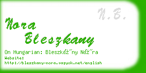 nora bleszkany business card